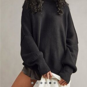 Black Oversized Free People Sweater - Easy Street Tunic - S